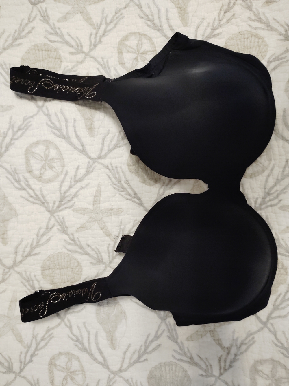Victoria's Secret Smooth Black T-Shirt Bra with Branded Straps